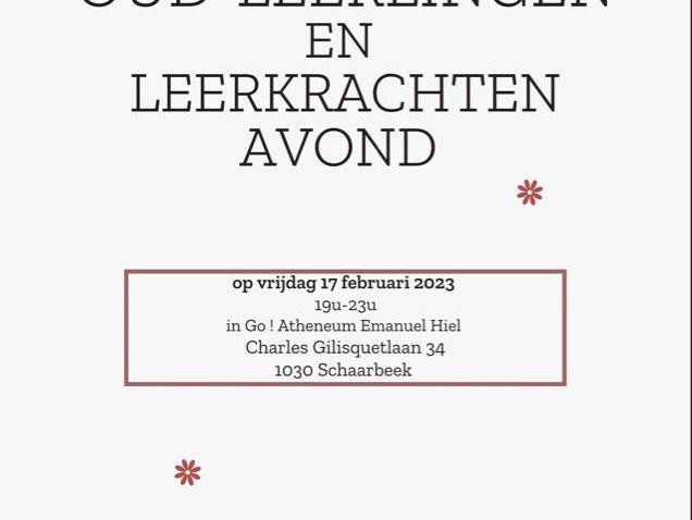 Oud-leerlingenavond 17 februari